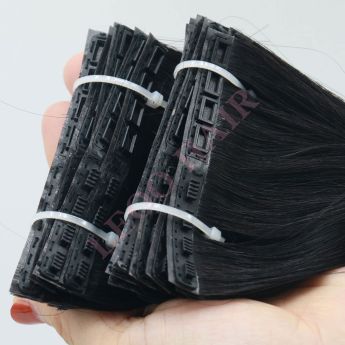 LE4 Fastener Tape Hair Extension Human Hair Weft Snap Button 