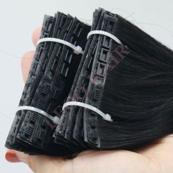 LCWE4 Fastener Tape Hair Extension Human Hair Weft Snap Button 