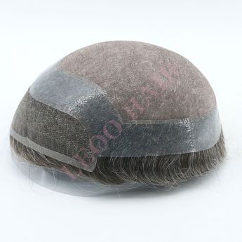 LSMT65-1 Top Mono PU Around Human Hair Systems with Lace Front