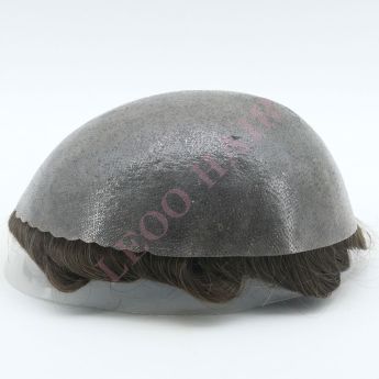 LSMT80-1 Vloop Full Skin Toupee 0.10-0.12mm Thickness Durable PU Base