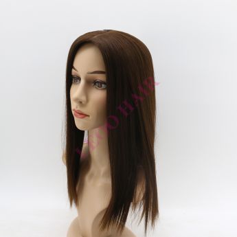 LSWT103-1 16inch Handmade Silk Top 4x4inch Women Topper with Sides and Back Weft 7x7inch