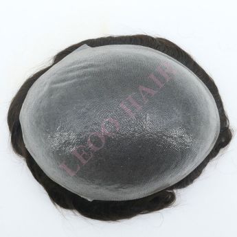 LSMT72-1 0.06-0.08mm Knotted PU Skin Men Toupee