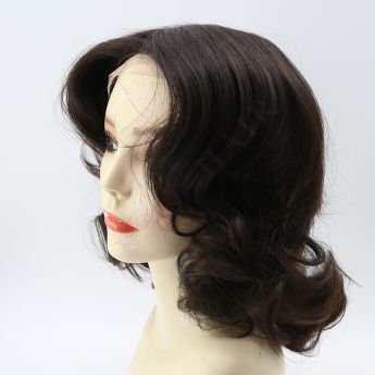 LWG57 9inch Mono Top Full Cap Wig Lace Front Machine Wefts at Sides&Back