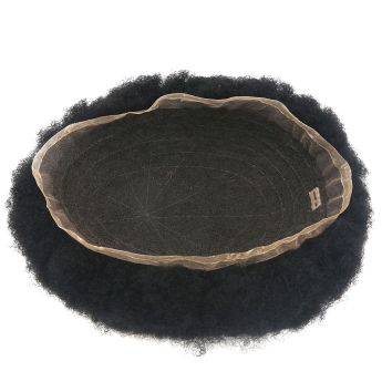 LSMT1-4 Full Lace Men Toupee Bleached Knots-Afro Wave