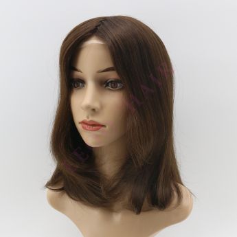 LWG49 14.5inch   Jewish Wig Mono Top with Swiss Lace front Wefted Sides&Back