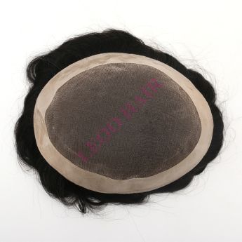 LT13 Mono Top Hair Piece Mono Lace with NPU Around