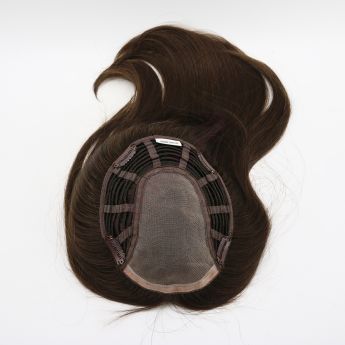 LSWT104-1 14inch Fine Mono Top with Machine Weft Undervents 6x7inch Women Topper 