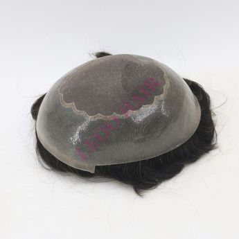 LCMT77 Custom Men Toupee Mono Base with Clear PU Around