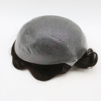 LSMT71-1 Knotted 0.04-0.06mm PU Skin Men Toupee
