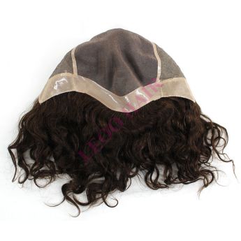 LCMAW10 Custom Men Wig Front and Back Silk, Top Mono with NPU Around