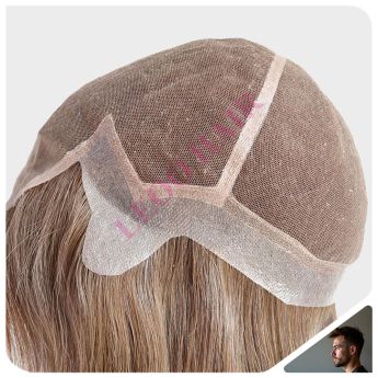 LCMAW11 Custom Wig Swiss Lace with PU Sides and Back for Men