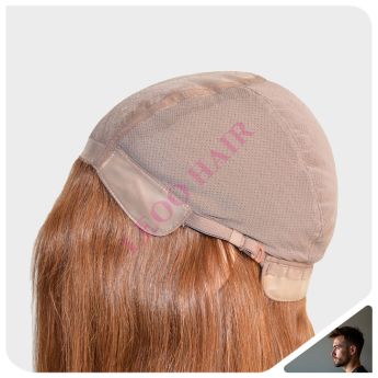 LCMAW22 Custom Men Wig Front Narrow NPU and Top Silk with Back Elastic Net