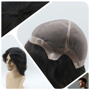 LCMAW45 Custom Men Mono Lace + NPU Around Wig