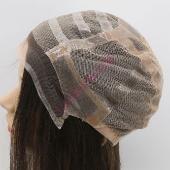 LCMAW66 Custom Men Wig Front Swiss Lace, Elastic Net with Silicone PU Strips