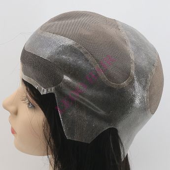 LCMAW71 Custom Men Wig Front Swiss Lace, Top and Back Area Mono, Other Area PU