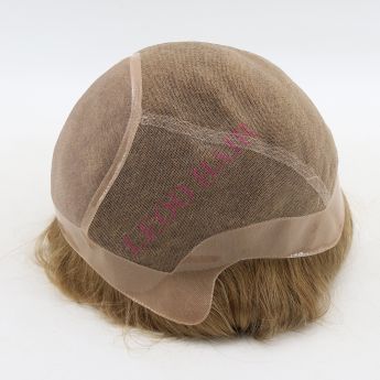 LCMAW78 Custom Men Front and Top Swiss Lace + Back Mono + NPU Around Wig