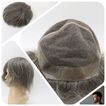 LCMAW81 Custom Men Wig Swiss Lace with PU Around