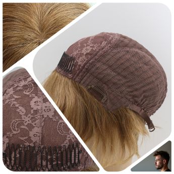 LCMAW82 Alopecia Wig Custom Silk Top with Back Wefts for Men