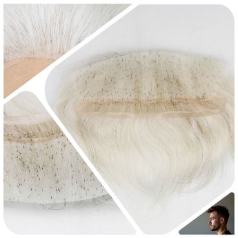 LCMFH5 Custom Frontal Hairpiece Front Narrow Swiss Lace with Back PU for Men