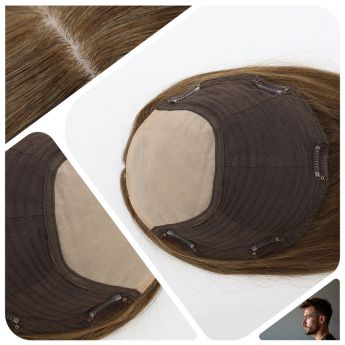 LCMT103 Custom Men Toupee Silk Base with Side and Back Wefts