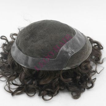LCMT10 Custom Hollywood Men Toupee Front and Top Swiss Lace with PU Around