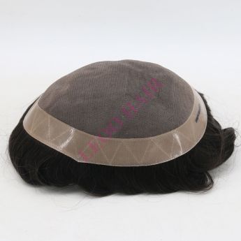 LSMT13-1 Mono Top Hair Piece Mono Lace with NPU Around