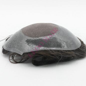 LCMT14 Custom men toupee  Mono with Wide Clear PU Around
