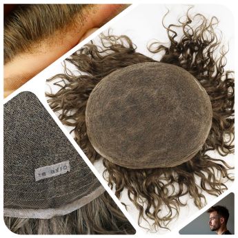 LCMT1 Custom Men Toupee Full Swiss Lace Hair Systems