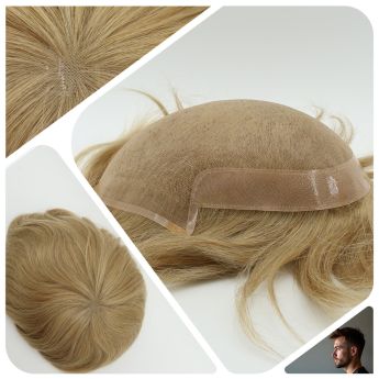 LCMT2 شعر مستعار رجالي مخصص ملحوم بالدانتيل مع NPU جانبي وخلفي