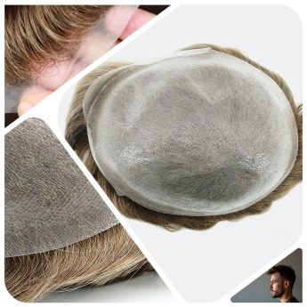 LCMT31 Custom 0.02-0.04mm Full PU Vloop Base Men Toupee