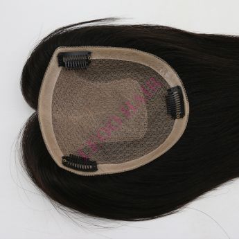 LCMT45 Custom Men Toupee Lace and Silk Parting with NPU Around