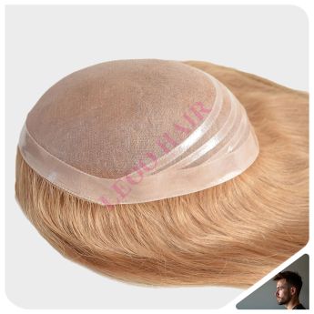 LCMT59 Custom men  toupee Mono with NPU around with Back Multiple Narrow NPUs