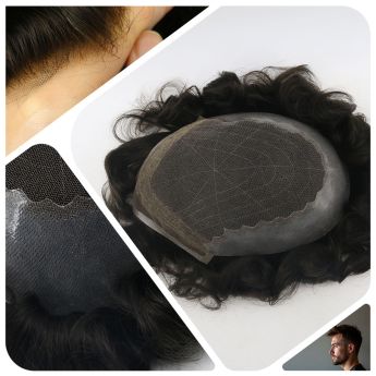 LCMT5 Custom Q6 Toupee Lace Base with Sides and Back PU
