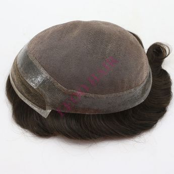 LSMT65-1 Top Mono PU Around Human Hair Systems with Lace Front