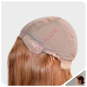 LCWAW22 Custom Women Wig Front Narrow NPU and Top Silk with Back Elastic Net