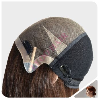 LCWAW40 Custom Women's Wig Front NPU + Top Swiss Lace + back Elastic Net