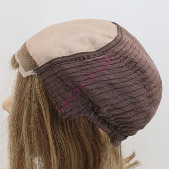 LCWAW49 Custom Wig Front Swiss Lace Top Mono with Back Wefts for Women