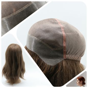 LCWAW4 Custom Women Wig Front PU,Top Mono,Back Elastic Lace