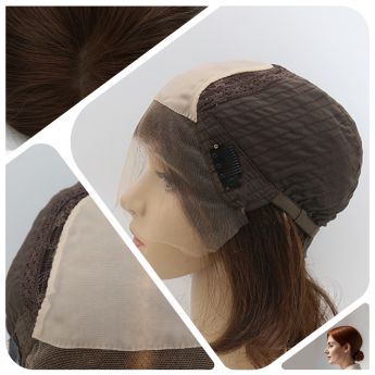 LCWAW84 Custom Wig Front Swiss Lace, Top Mono, Back Wefts for Women