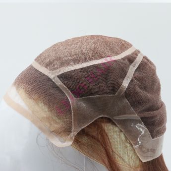 LCWAW9 Custom Women Wig Front Swiss Lace and Top Silk with Side and Back NPU