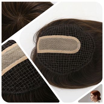 LCWT121 Custom Women Topper Silk Parting and Fishnet