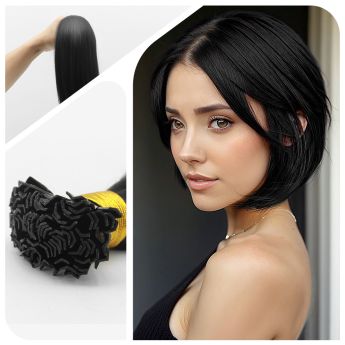 LCWE12 Human Hair Extension V Tip Keratin Bonded Extension Hair  