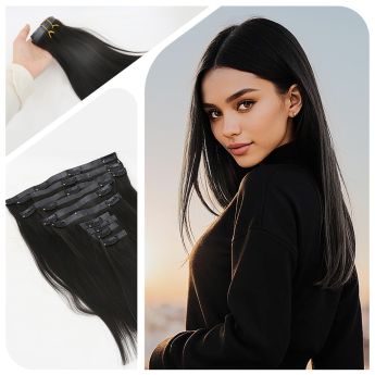 LCWE29 PU Clip In Hair Extension Skin Weft Clips on
