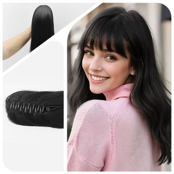 LCWE3 Claw Clip Ponytail Hair Extension Human Hair Longer and Fuller Ponytail
