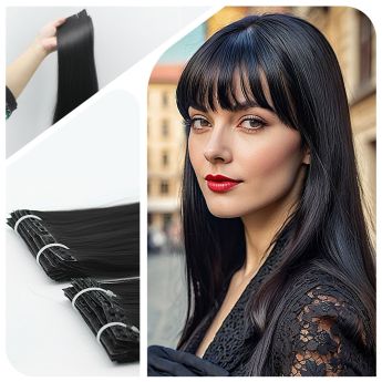 LCWE4 Fastener Tape Hair Extension Human Hair Weft Snap Button 