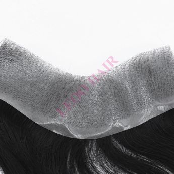 Aplique de cabelo frontal LSMFH2-2 Full PU Vloop 0,08-0,10 mm de espessura para homens - densidade 120%