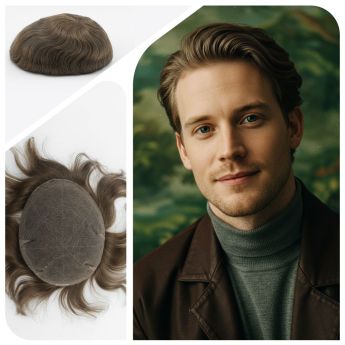 LSMT1-2 Full Swiss Lace Toupee- 110% Density