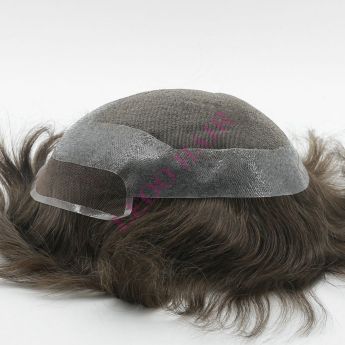 LSMT10-1 Hollywood Men Toupee Frontal e Superior Renda Suíça PU Densidade de Cerca de 110%
