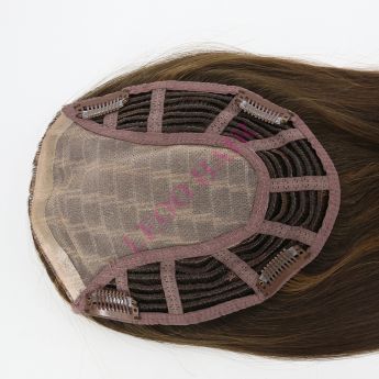 LSWT104-3 6x7 polegadas Mono frontal e superior com tramas Topper feminino - 16 polegadas, cabelo chinês, densidade 150%