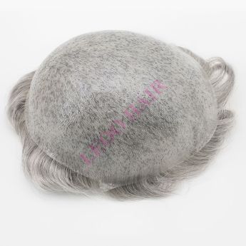 LSMT72-1 Peruca masculina de pele de PU com nó de 0,06-0,08 mm